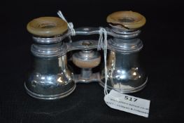 Pair of Silver Opera Glasses with Mother of Pearl