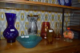Collection of Retro Glass Vases and a Bowl