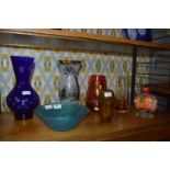 Collection of Retro Glass Vases and a Bowl