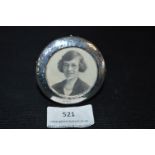 Small Round Silver Photo Frame - Indistinct Hallma