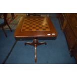 Victorian Mahogany Tilt Top Table with Chessboard Inlaid Top