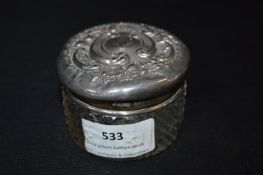 Silver Topped Cut Glass Jar - Birmingham 1901