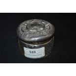 Silver Topped Cut Glass Jar - Birmingham 1901