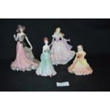 Three Coalport and One Royal Worcester Figurines