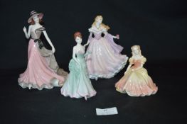 Three Coalport and One Royal Worcester Figurines