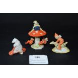 Three Vintage Pixie Cake Decorations