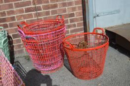 *Collection of Red Painted Wire Baskets