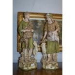 Pair of Royal Dux Figurines - Goat Herders