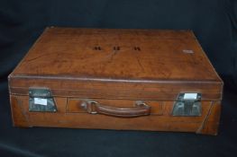 French Art Deco Leather Suitcase