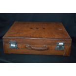 French Art Deco Leather Suitcase