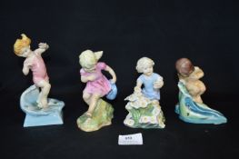 Four Royal Worcester Figurines - Children; March, May, July and August