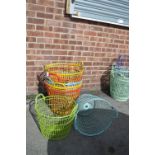 *Collection of Painted Wire Baskets