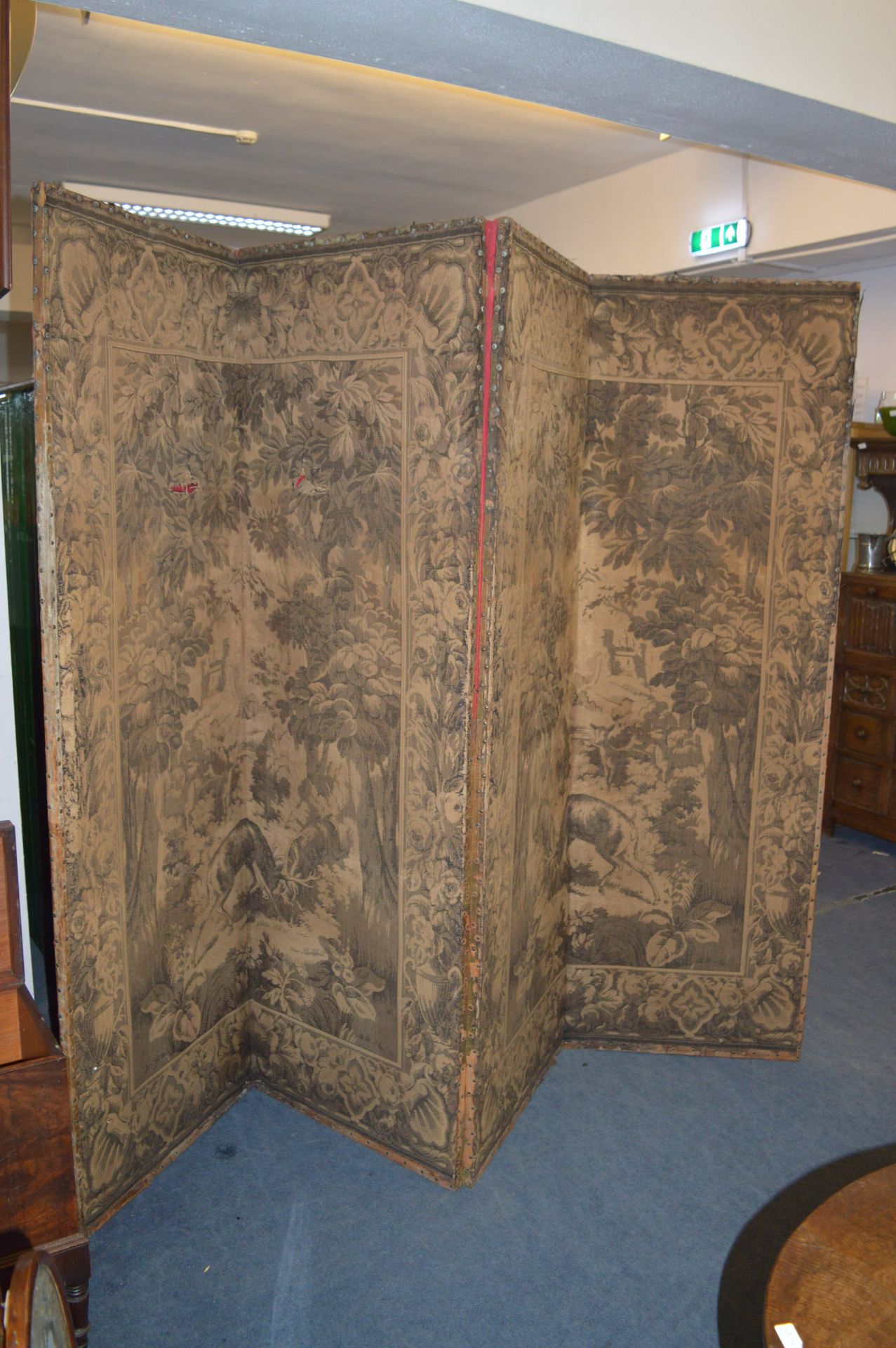 Large Folding Screen with Embroidered Panels
