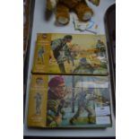 Two Boxes of Airfix Military Figures Including German Infantry and British Paratroopers