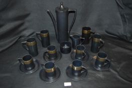 Portmeirion Black & Gold Coffee Set Designed by Su