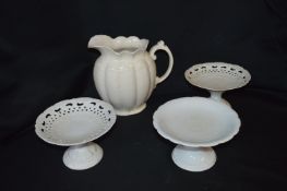 Box of Pottery Items Including Serving Dishes and a Large Jug, etc.
