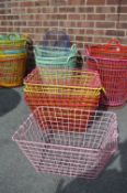 *Collection of Painted Wire Shopping Baskets