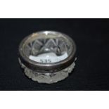 Cut Glass Pot with Silver Rim - Birmingham 1903