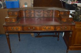 Victorian Mahogany Ladies Writing Desk with Ormolu, and Red Leather Top