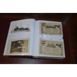 Postcard Album Containing Postcards of Naval Ships, U-Boats, etc.