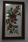 Framed Victorian Painting on Glass - Roses