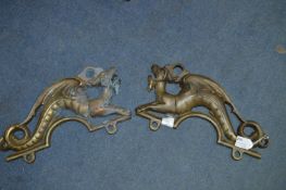 Pair of Decorative Brass Dragons