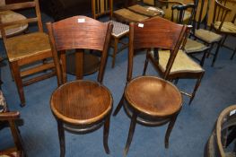 Pair of Fischel Bentwood Chairs
