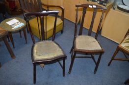 Two Hall Chairs with with Upholstered Seats (AF)