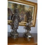 Pair of Bronze Figures - La Cigale and La Fourn