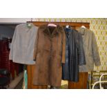 Collection of Ladies Vintage Coats Including Leather and Suede