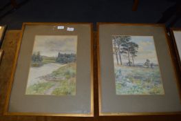 Pair of Watercolours by J.T. Dalladay - Moorland S