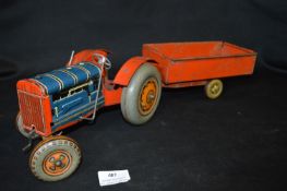 1950's Mettoy Tinplate Tractor and Trailer