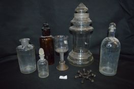 Large Glass Sweets Jar and Other Glassware