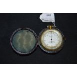 Cased Victorian Pocket Barometer and Combined Altimeter, and Two Compasses