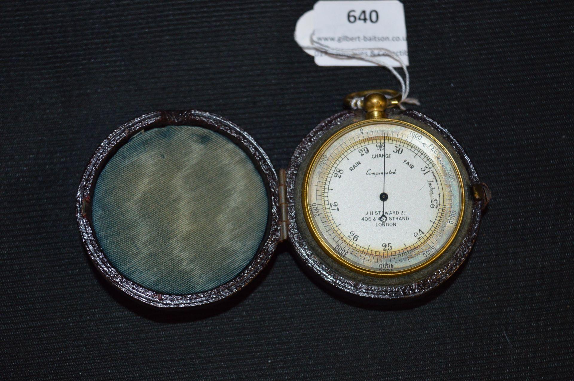 Cased Victorian Pocket Barometer and Combined Altimeter, and Two Compasses