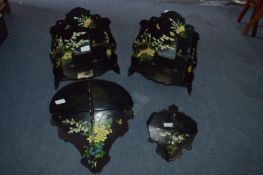 Collection of Victorian Lacquered Paper Mache Wall Brackets and Shelves