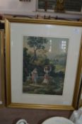 Gilt Framed Watercolour - Water Carriers