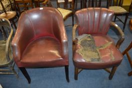 Pair of Vinyl Upholstered Chairs (one AF)