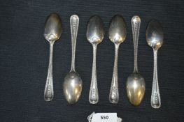 Set of Six Silver Teaspoon - approx 137g