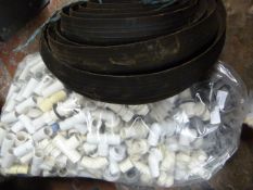 Large Quantity of Plastic Pipe Fittings and a Coil