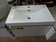 *White Cabinet with Composite Sink, WJH Slab Door