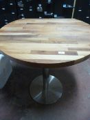 *Wood Topped Table on Steel Base