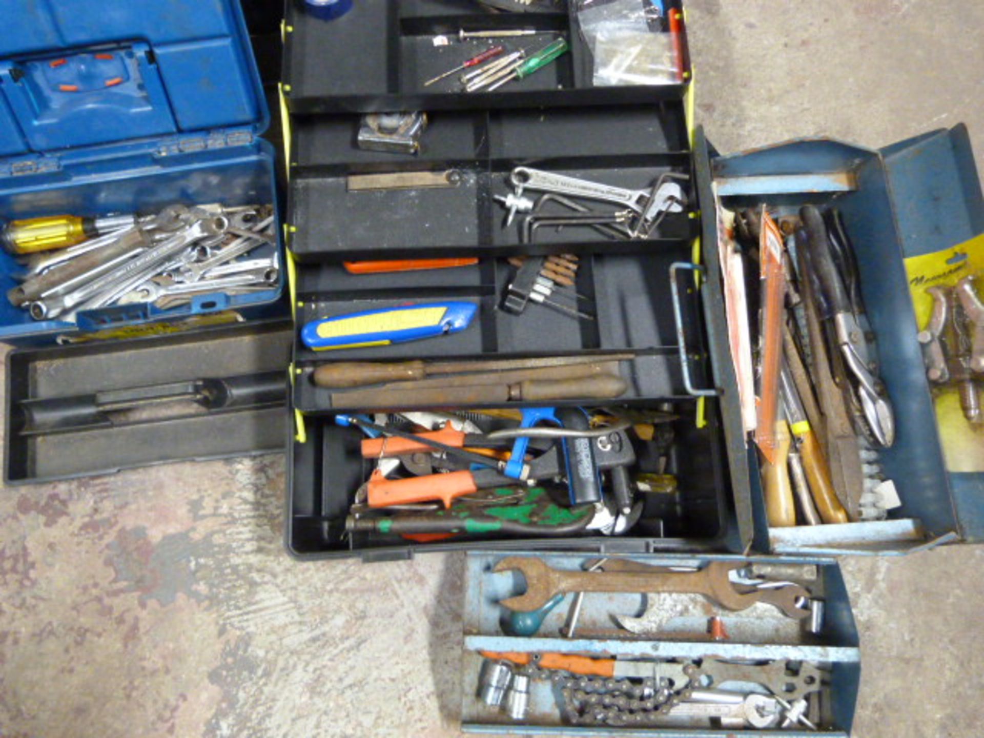 Three Tool Boxes and Miscellaneous Tools