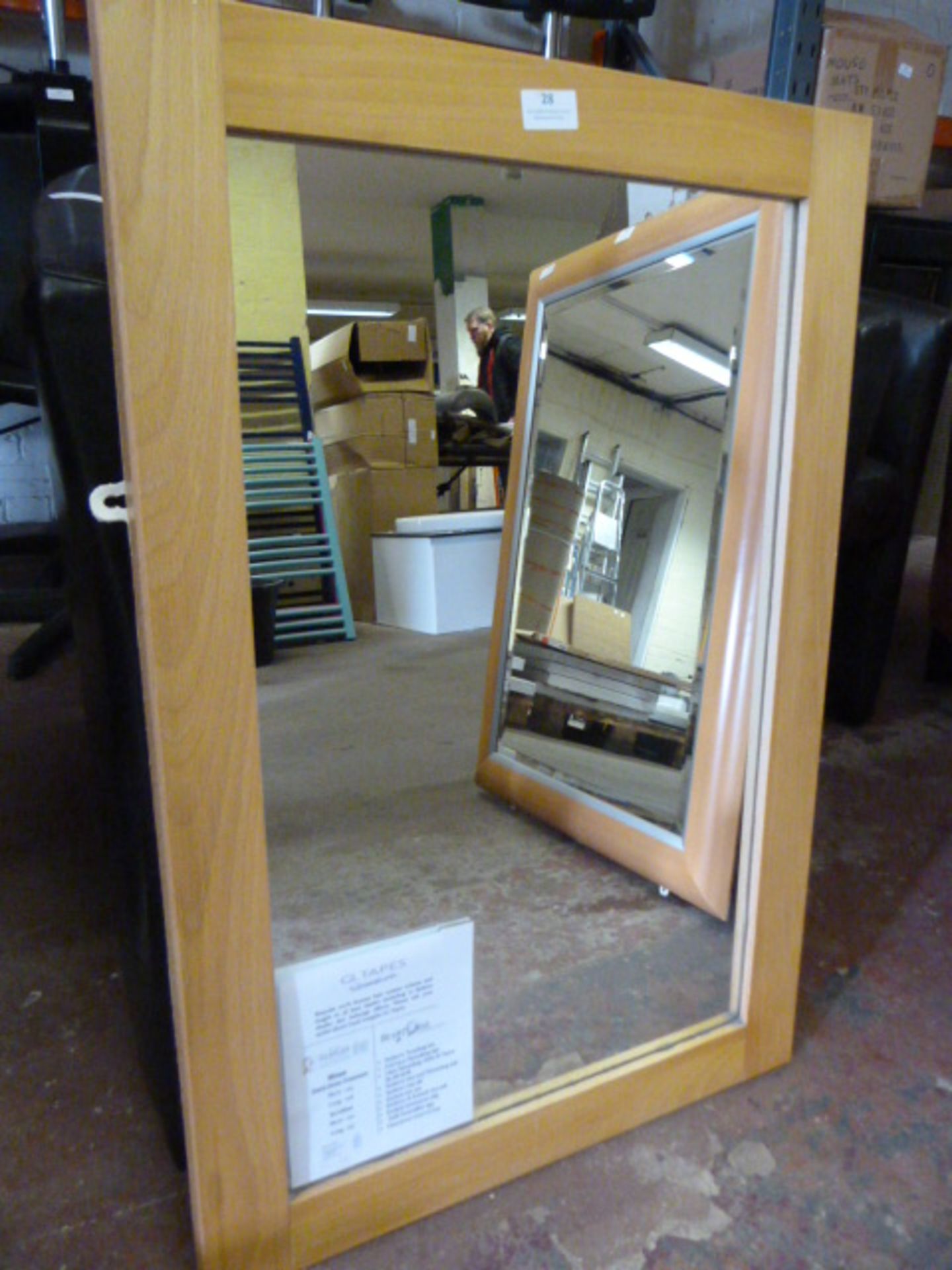 Wood Framed Mirror 79x52cm