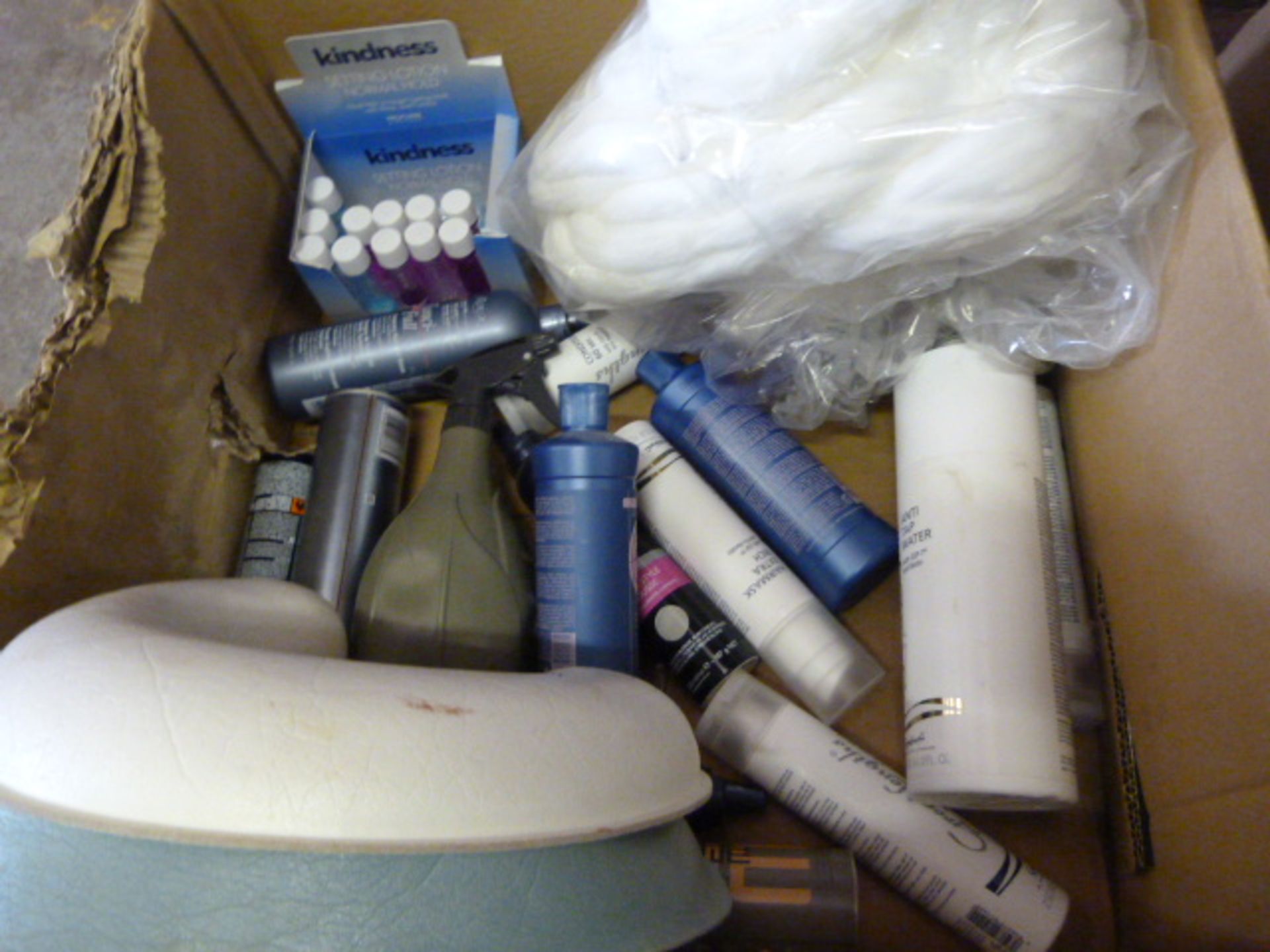 Box of Assorted Part Used Hairdressing Products