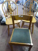 Pair of Wooden Kitchen Chairs and Another