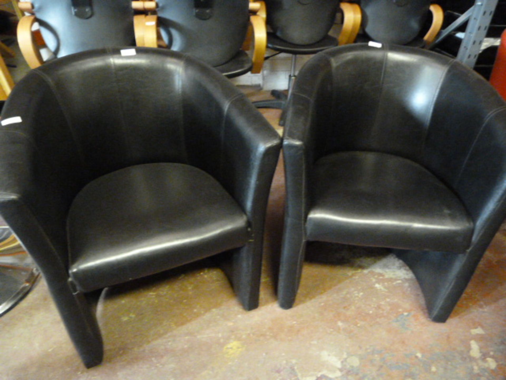 Pair of Black Tub Chairs
