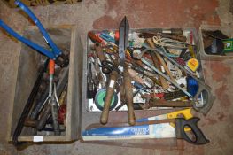 Tray and Box of Assorted Tools