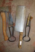 Meat Cleaver, Hatchet and Two Sets of Sheers