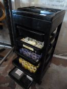 Plastic Five Drawer Salon Trolley Containing Rolle